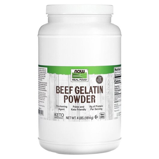 Основное фото товара Real Food Beef Gelatin Powder Основное фото товара NOW Foods, Говяжие органы, Real Food Beef Gelatin Powder, 1814 г