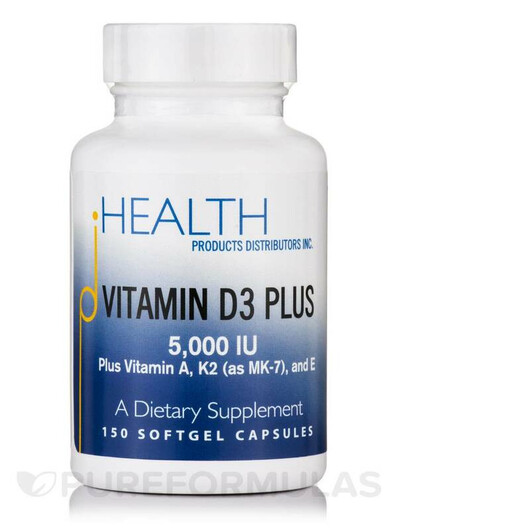 Основное фото товара Health Products Distributors, Витамин D, Vitamin D3 Plus, 150 кап