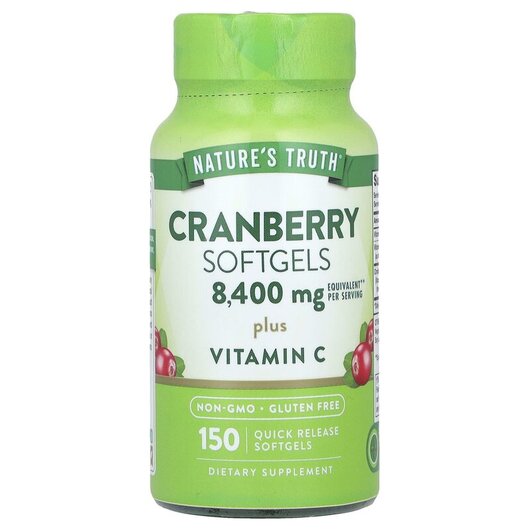 Основное фото товара Cranberry Softgels Plus Vitamin C Основное фото товара Nature's Truth, Клюква, Cranberry Softgels Plus Vitamin C, 1