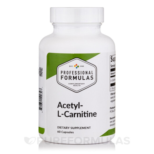 Основне фото товару Acetyl-L-Carnitine Основне фото товару Professional Formulas, Acetyl-L-Carnitine, Ацетилкарнітин, 60 кап