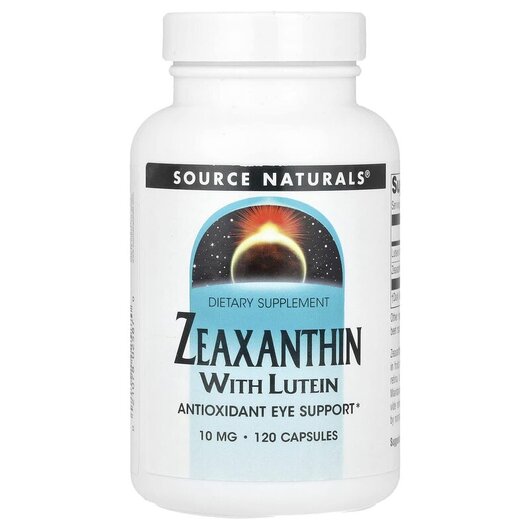 Основное фото товара Zeaxanthin with Lutein 10 mg Основное фото товара Source Naturals, Зеаксантин, Zeaxanthin with Lutein 10 mg, 120 ка