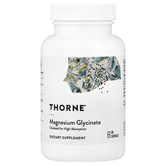 Основное фото товара Thorne, Магний Глицинат, Magnesium Glycinate, 90 капсул