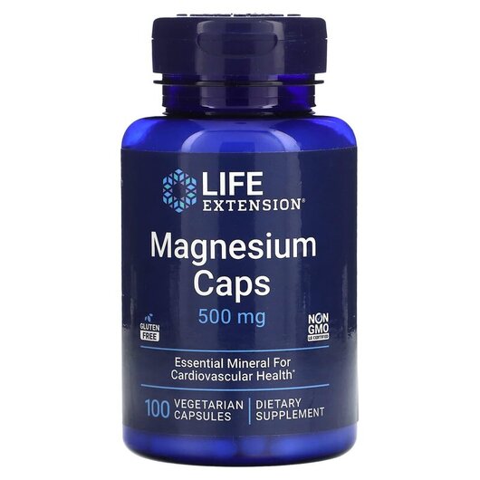 Основне фото товару Life Extension, Magnesium Caps 500 mg, Магній, 100 капсул