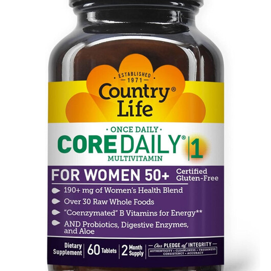 Основне фото товару Core Daily Основне фото товару Country Life, Core Daily, Вітаміни для жінок 50+, 60 таблеток