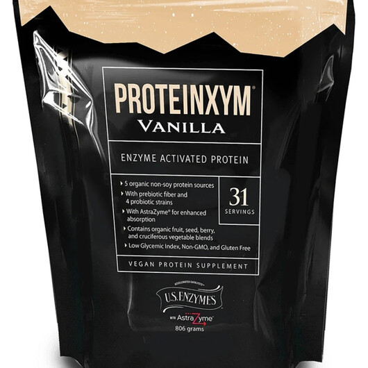 Основне фото товару Proteinxym Vanilla Flavor Основне фото товару U.S. Enzymes, Proteinxym Vanilla Flavor, Протеїн Веганский, 806 г