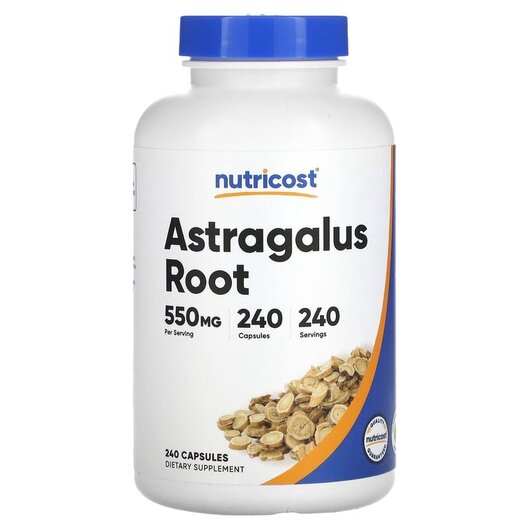 Основное фото товара Nutricost, Астрагал, Astragalus Root 550 mg, 240 капсул