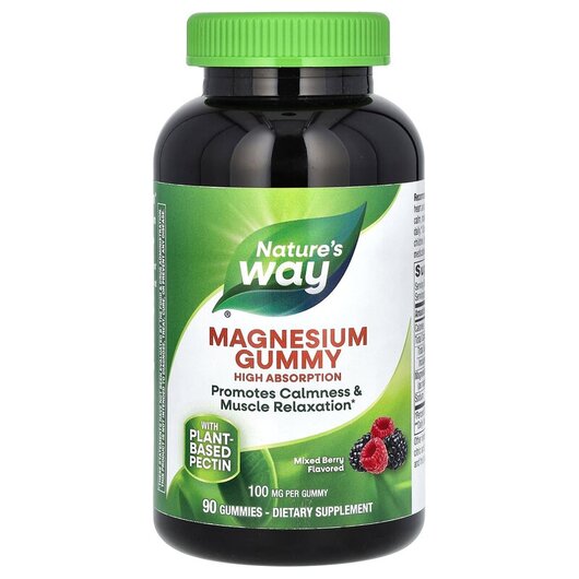 Основное фото товара Nature's Way, Магний, Magnesium Gummy Mixed Berry 100 mg, 90