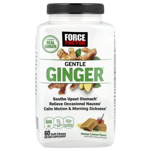 Основное фото товара Ginger with Ginger Extract + Vitamin B6 Honey, Корень Имбиря, 60 