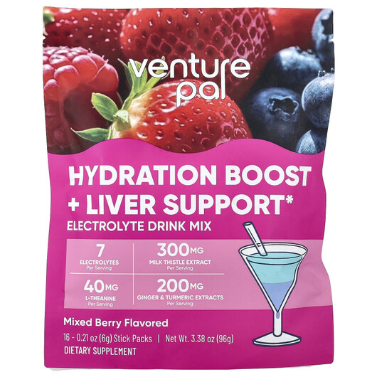 Основне фото товару Hydration Boost + Liver Support Electrolyte Drink, Електроліти, 6
