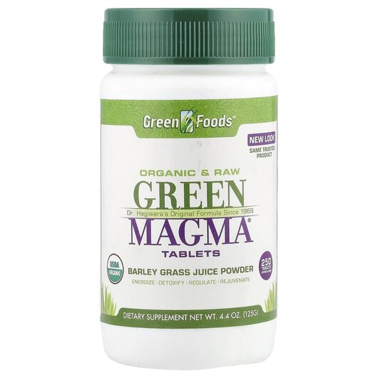 Основне фото товару Green Magma 250 Tablets Основне фото товару Green Foods, Green Magma 250 Tablets, Суперфуд, 125 г