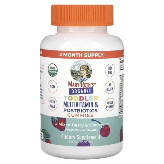 Основное фото товара Organic Toddler Multivitamin & Postbiotics, Мультивитамины, 6