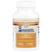Вітамін K2 MK7 Vitamin K2 100 mcg NutraLife 365 таблеток