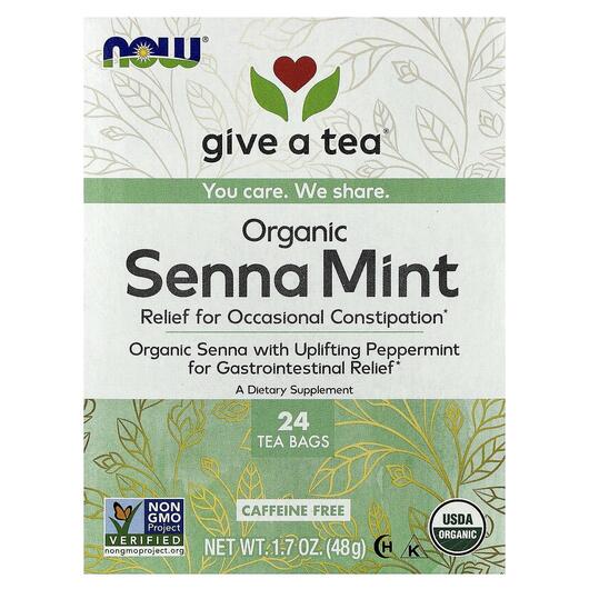 Основне фото товару give a tea Organic Senna Mint Caffeine Free 24 Tea, Органічний Ча