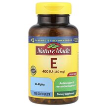 Vitamin E 180 mg 400 IU Витамин E Токоферолы Nature Made Vitamin E 180 mg 400 IU Витамин E Токоферолы Nature Made