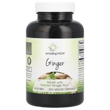 Ginger 500 mg Корень Имбиря Amazing India 120 капсул Ginger 500 mg Корень Имбиря Amazing India 120 капсул