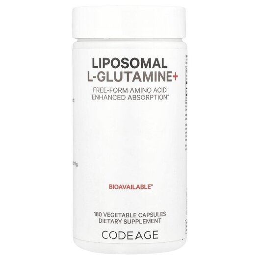 Основне фото товару CodeAge, Liposomal L-Glutamine+, L-Глутамін, 180 капсул