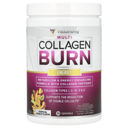 Основне фото товару Multi Collagen Burn Energy Tropical Punch Основне фото товару Multi Collagen Burn Energy Tropical Punch, Колаген, 309 г