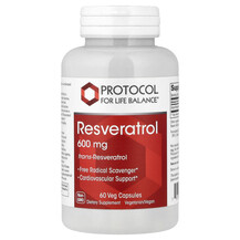 Ресвератрол Resveratrol 600 mg Protocol for Life Balance