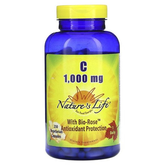 Основне фото товару Natures Life, Vitamin C With Bio-Rose 1000 mg, Вітамін C, 250 кап