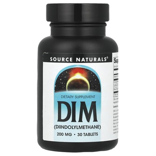 Основне фото товару DIM 200 mg Основне фото товару Source Naturals, DIM 200 mg, Дііндолілметан, 30 таблеток
