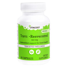 Ресвератрол Trans-Resveratrol with CoQ10 250 mg Vitacost