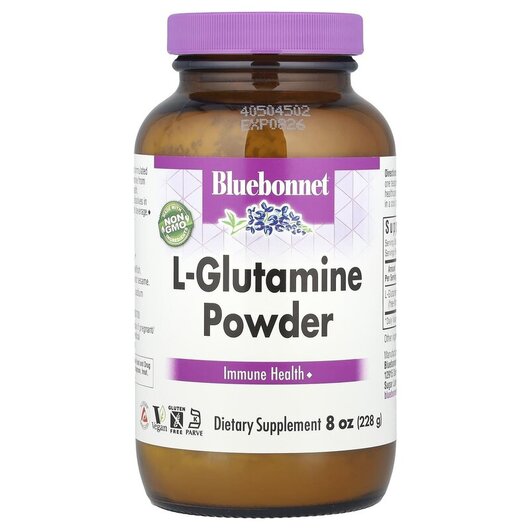 Основне фото товару L-Glutamine Powder Основне фото товару Bluebonnet Nutrition, L-Glutamine Powder, L-Глутамін у порошку, 2