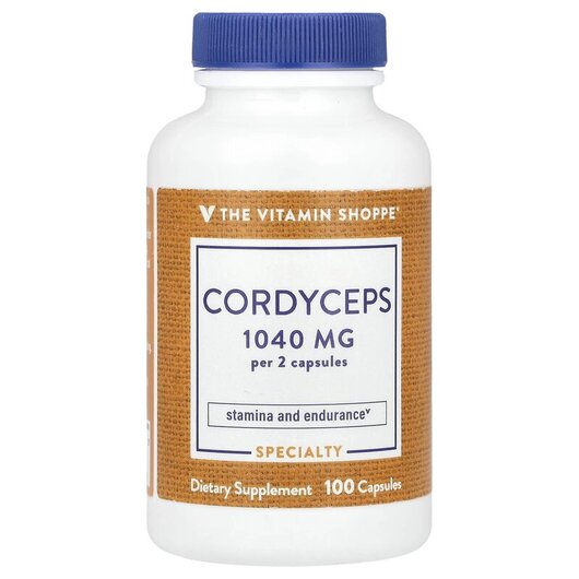 Основне фото товару TheVitaminShoppe, Cordyceps 1040 mg, Гриби Кордицепс, 100 капсул