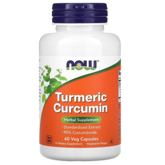 Основне фото товару Turmeric Curcumin Основне фото товару NOW Foods, Turmeric Curcumin, Куркумін 665 мг, 60 капсул