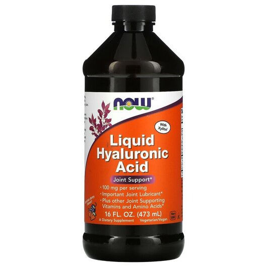 Основное фото товара Liquid Hyaluronic Acid Berry Flavor 100 mg Основное фото товара NOW Foods, Гиалуроновая кислота 100 мг, Liquid Hyaluronic Acid, 4