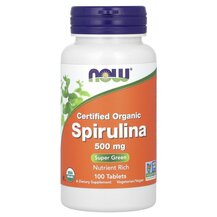 Спіруліна 500 мг Spirulina 500 mg NOW Foods 100 таблеток Спіруліна 500 мг Spirulina 500 mg NOW Foods 100 таблеток