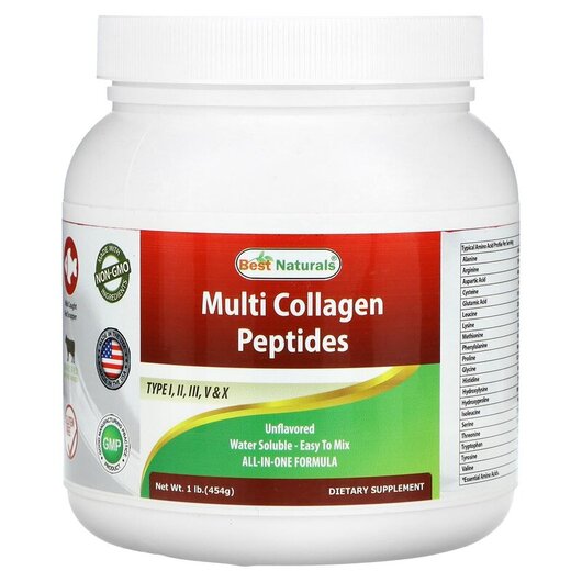 Основное фото товара Best Naturals, Коллаген, Multi Collagen Peptides Unflavored, 454 
