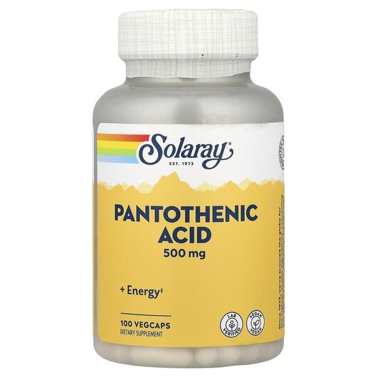 Основне фото товару Pantothenic Acid 500 mg, Вітамін B5 Пантотенова кислота, 100 капс