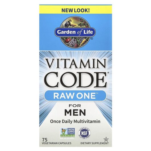 Основное фото товара Garden of Life, Витамины для мужчин, RAW One For Man, 75 капсул