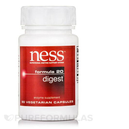 Основне фото товару Ness Enzymes, Digest Formula 20, Ферменти, 90 капсул