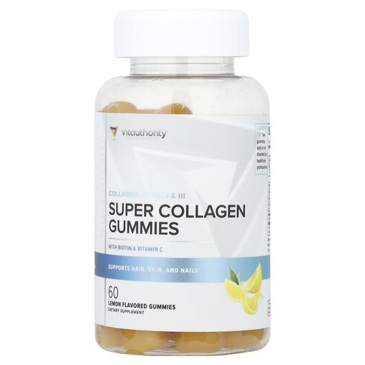 Основне фото товару Super Collagen Gummies with Biotin & Vitamin C Lemon Основне фото товару Super Collagen Gummies with Biotin & Vitamin C Lemon, Колаген