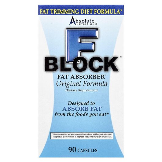 Основне фото товару FBlock Fat Absorber Основне фото товару Absolute Nutrition, FBlock Fat Absorber, Жироспалювач, 90 капсул