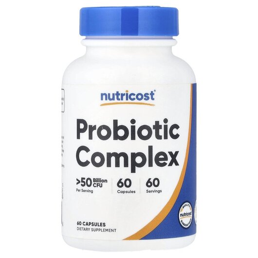 Основне фото товару Nutricost, Probiotic Complex >50 Billion CFU, Пробіотики, 60 к