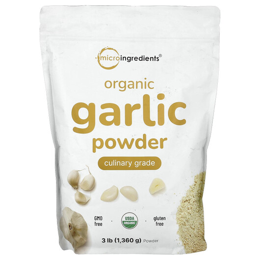 Основне фото товару Micro Ingredients, Organic Garlic Powder, Екстракт Часнику, 1360 