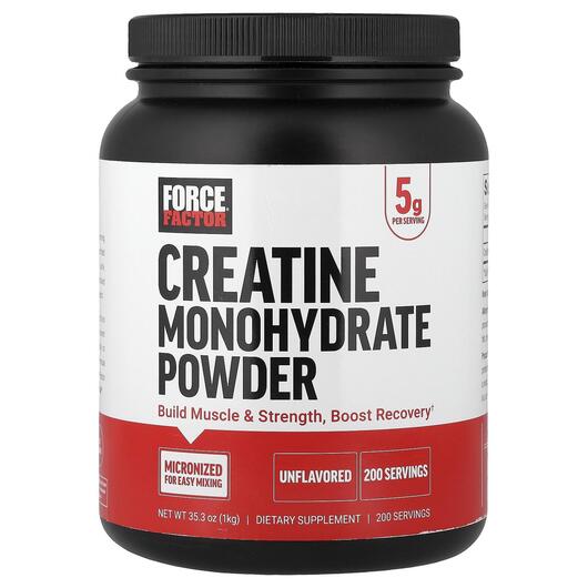 Основное фото товара Force Factor, Креатин, Creatine Monohydrate Powder Unflavored, 1 