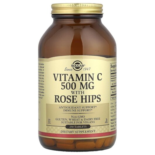 Основное фото товара Vitamin C With Rose Hips 500 mg Основное фото товара Vitamin C With Rose Hips 500, Витамин С c шиповником 500 мг, 250