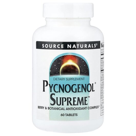 Основное фото товара Source Naturals, Пикногенол Высший, Pycnogenol Supreme 60, 60 таб