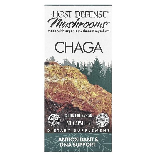 Основное фото товара Host Defense Mushrooms, Грибы Чага, Chaga, 60 капсул