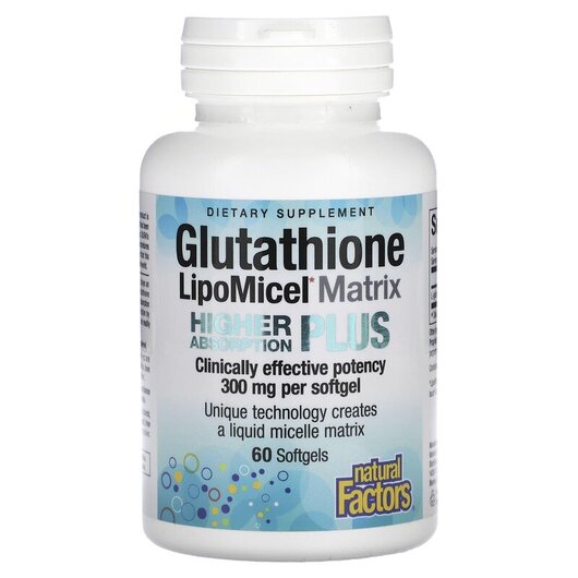 Основное фото товара Glutathione LipoMicel Matrix 300 mg, Липосомальный Глутатион, 60 