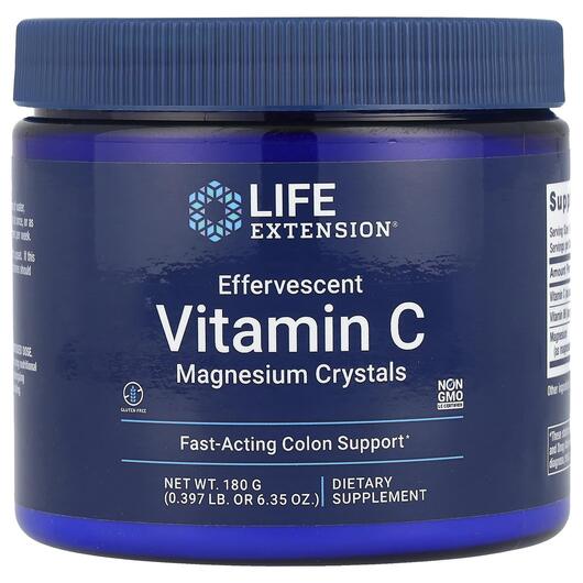 Основне фото товару Effervescent Vitamin C Magnesium Crystals Основне фото товару Life Extension, Effervescent Vitamin C, Вітамін C, 180 г