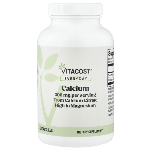 Основное фото товара Vitacost, Кальций, Calcium 250 Capsules, 150 mg per Capsule