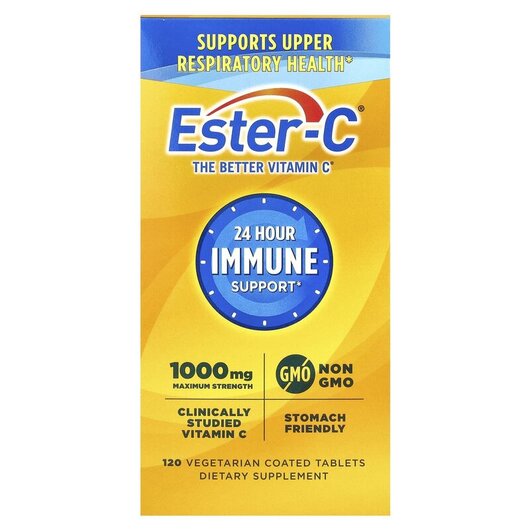 Основне фото товару Ester-C, Ester-C 24 Hour Immune Support, Естер-С 1000 мг, 120 таб