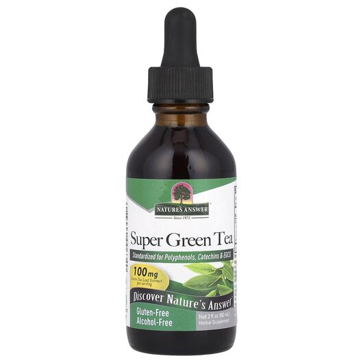 Основне фото товару Super Green Tea Alcohol-Free, Екстракт Зеленого Чаю, 60 мл
