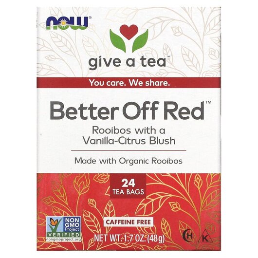 Основное фото товара Real Tea Better Off Red Caffeine-Free 24 Tea Bags, Органический ч