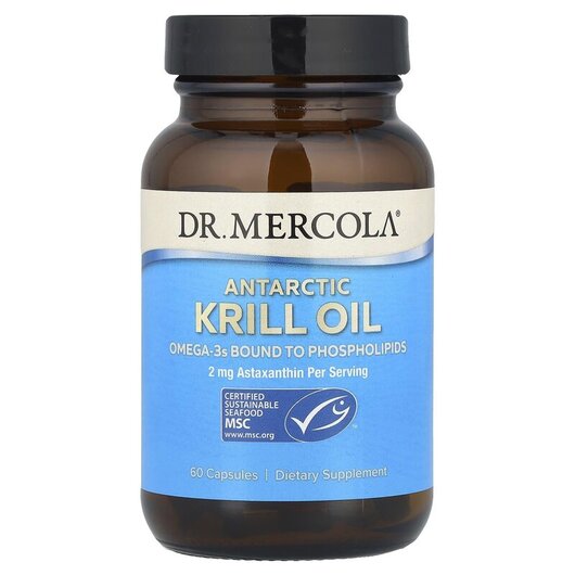 Основне фото товару Dr. Mercola, Antarctic Krill Oil, Масло Антарктичного криля, 60 к