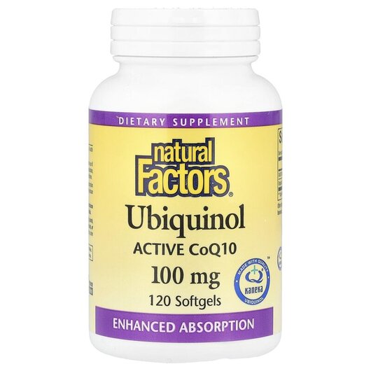 Основне фото товару Ubiquinol QH Active CoQ10 100 mg Основне фото товару Ubiquinol QH Active CoQ10 100 mg 120, Убіхінол, 120 капсул
